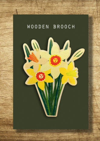 WB4 Daffodil Wood Brooch