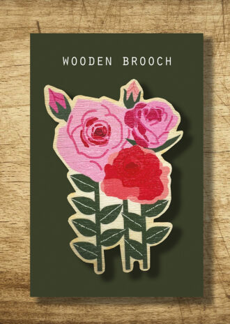 WB2 Rose Wood Brooch