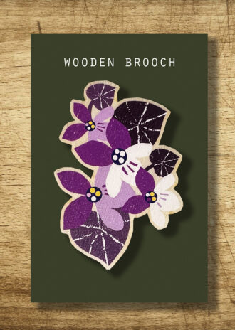 WB3 Violet Wood Brooch