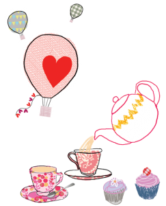 air balloons tea and cakes